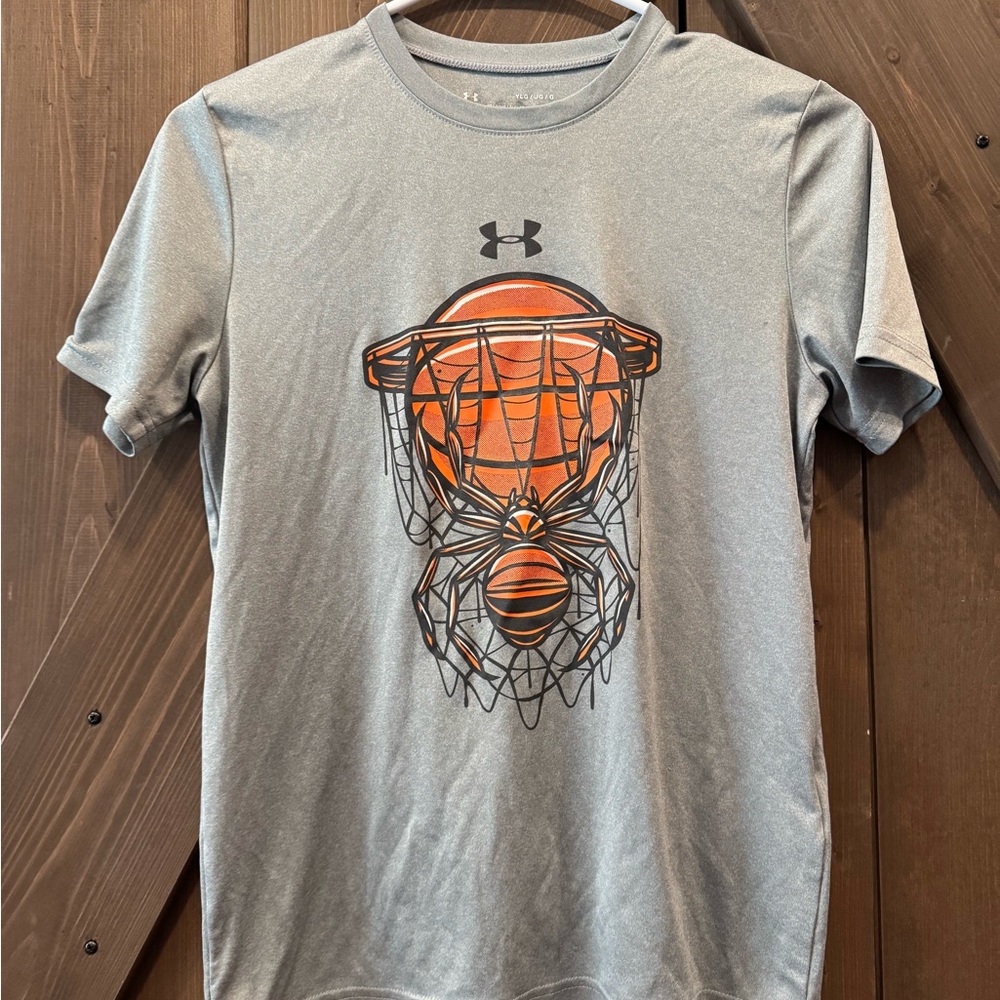 Under Armour Silver and Orange Basketball Graphic Tee